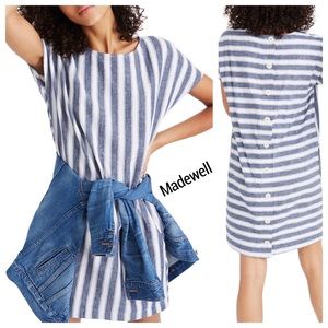 🌸❤️Madewell stripe play button back dress 👗